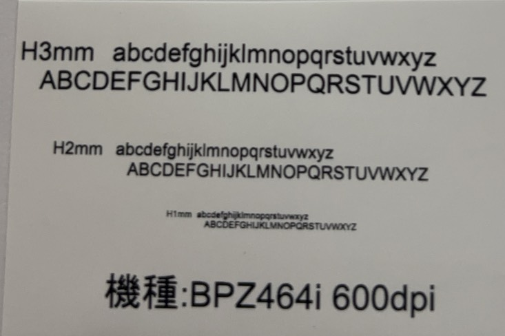 600dpi印字画像